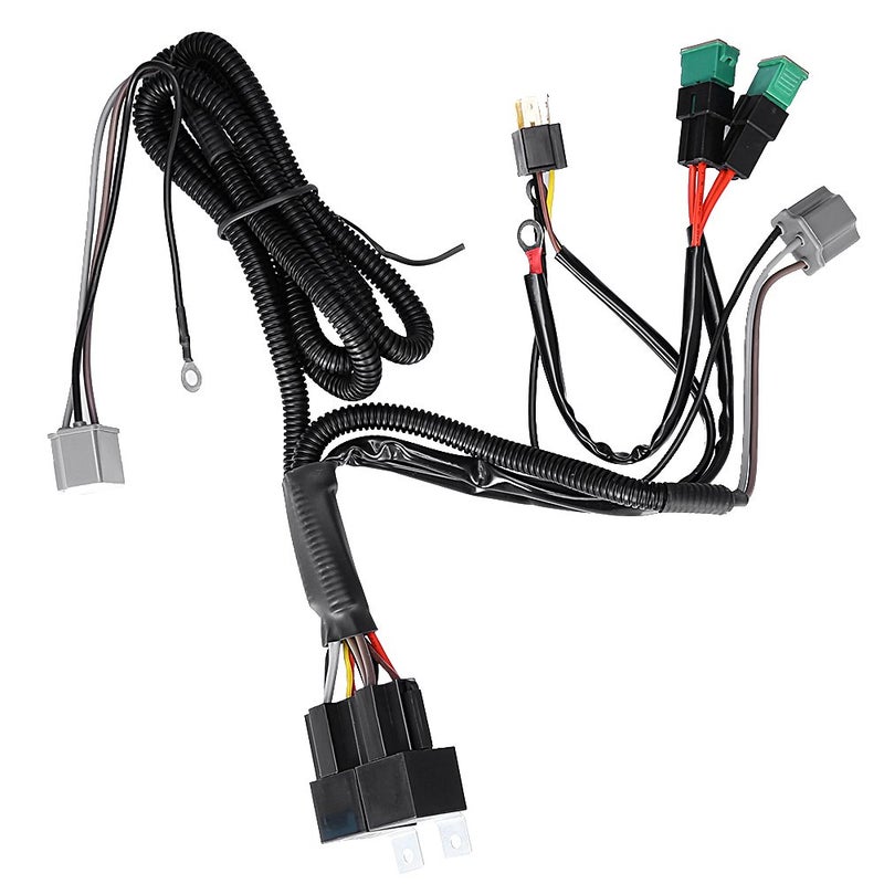 Anxingo Dual High Low Beam Headlight Relay Wiring Harness H4 9003 with High Heat Ceramic Plugs - Image 3